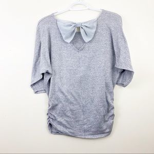 Tempted Knit Top with Chiffon Bow Size M